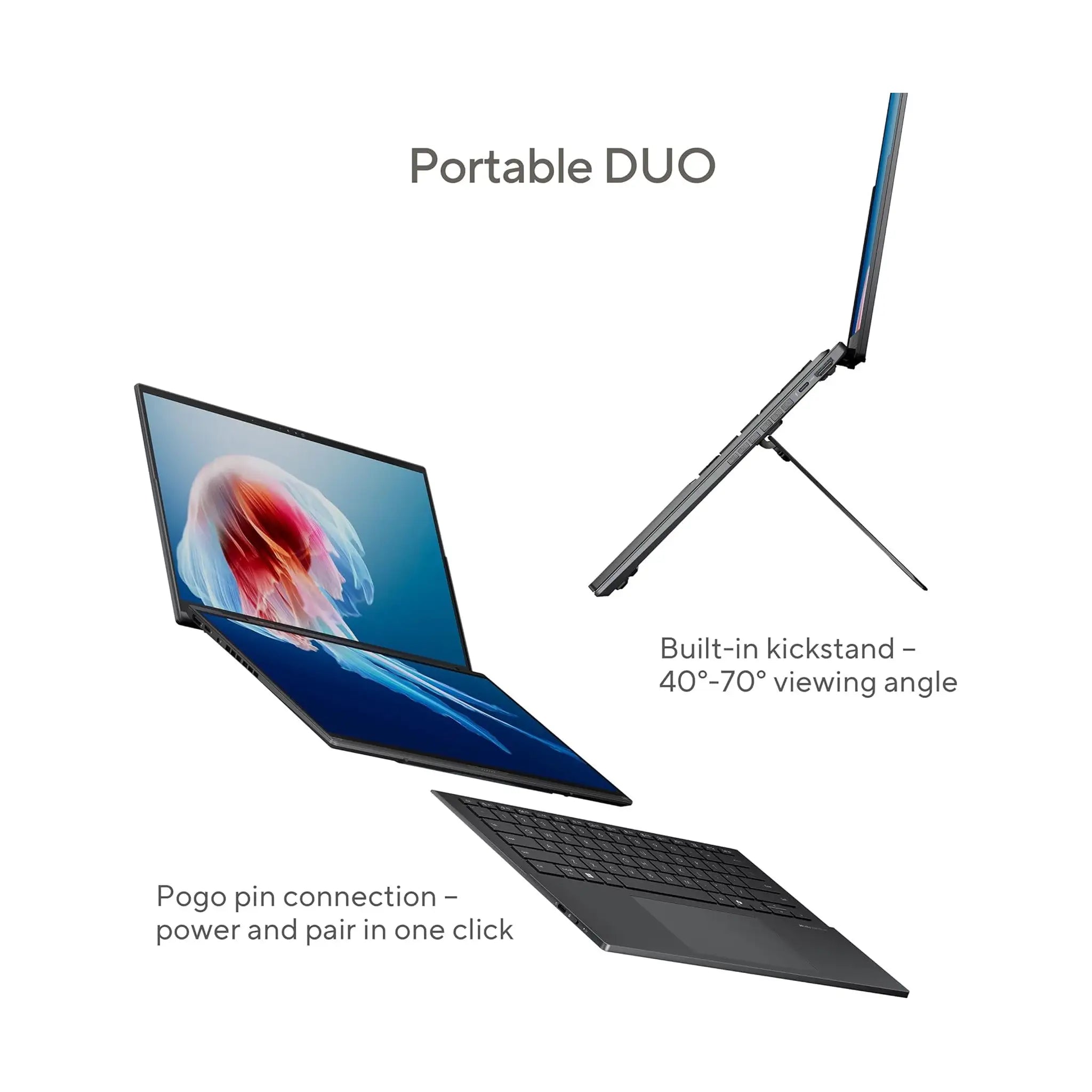 ASUS Zenbook Duo Touchscreen Laptop (2025) – 14" 3K 120Hz OLED Touch, Intel Ultra 9-285H, 32GB RAM, 2TB SSD, Windows 11 Home, Basalt Gray [UX8406CA-PZ005W]