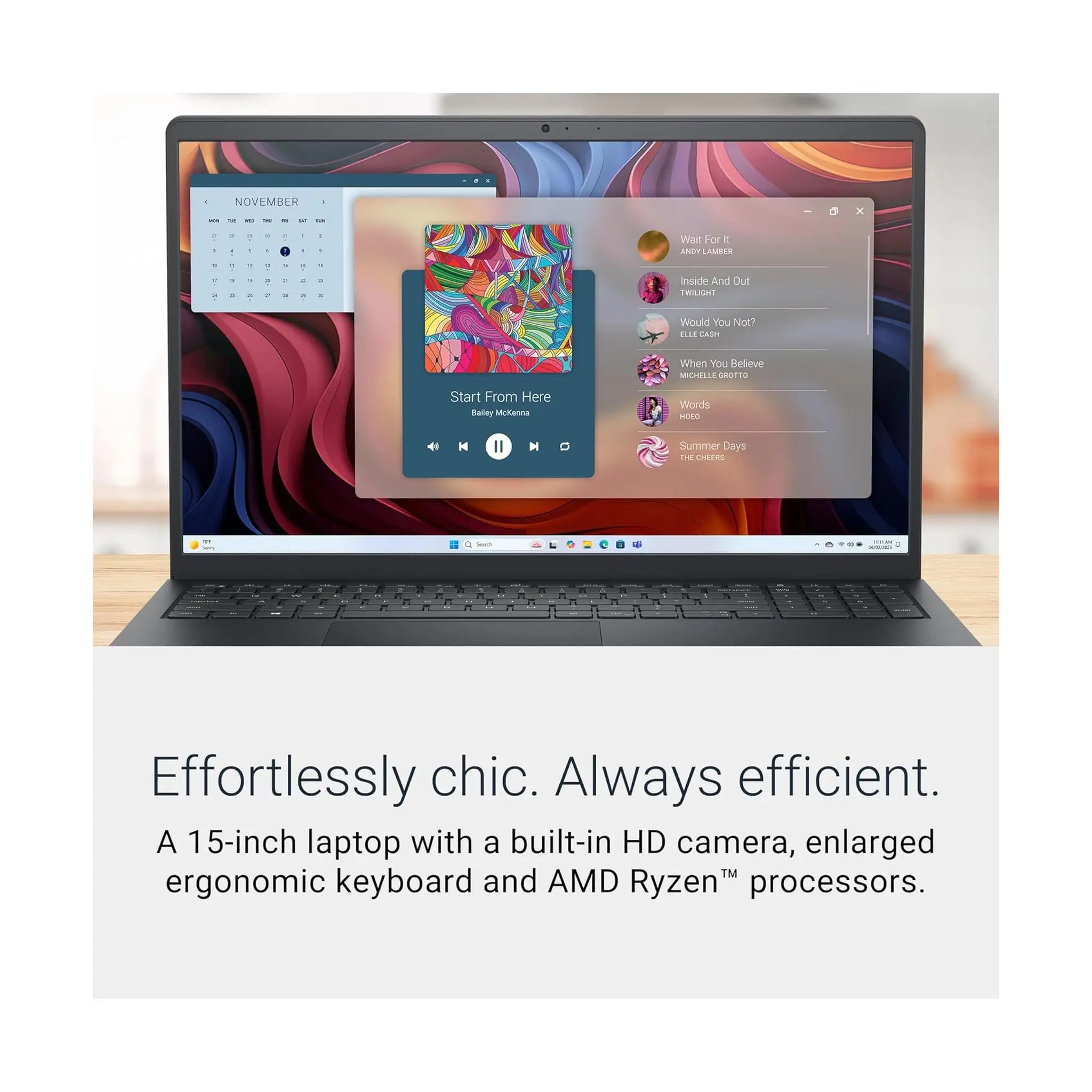 Dell 15 Laptop (2025) – 15.6" FHD 120Hz, AMD Ryzen 5, 8GB RAM, 512GB SSD, Windows 11 Home [DC1525x]