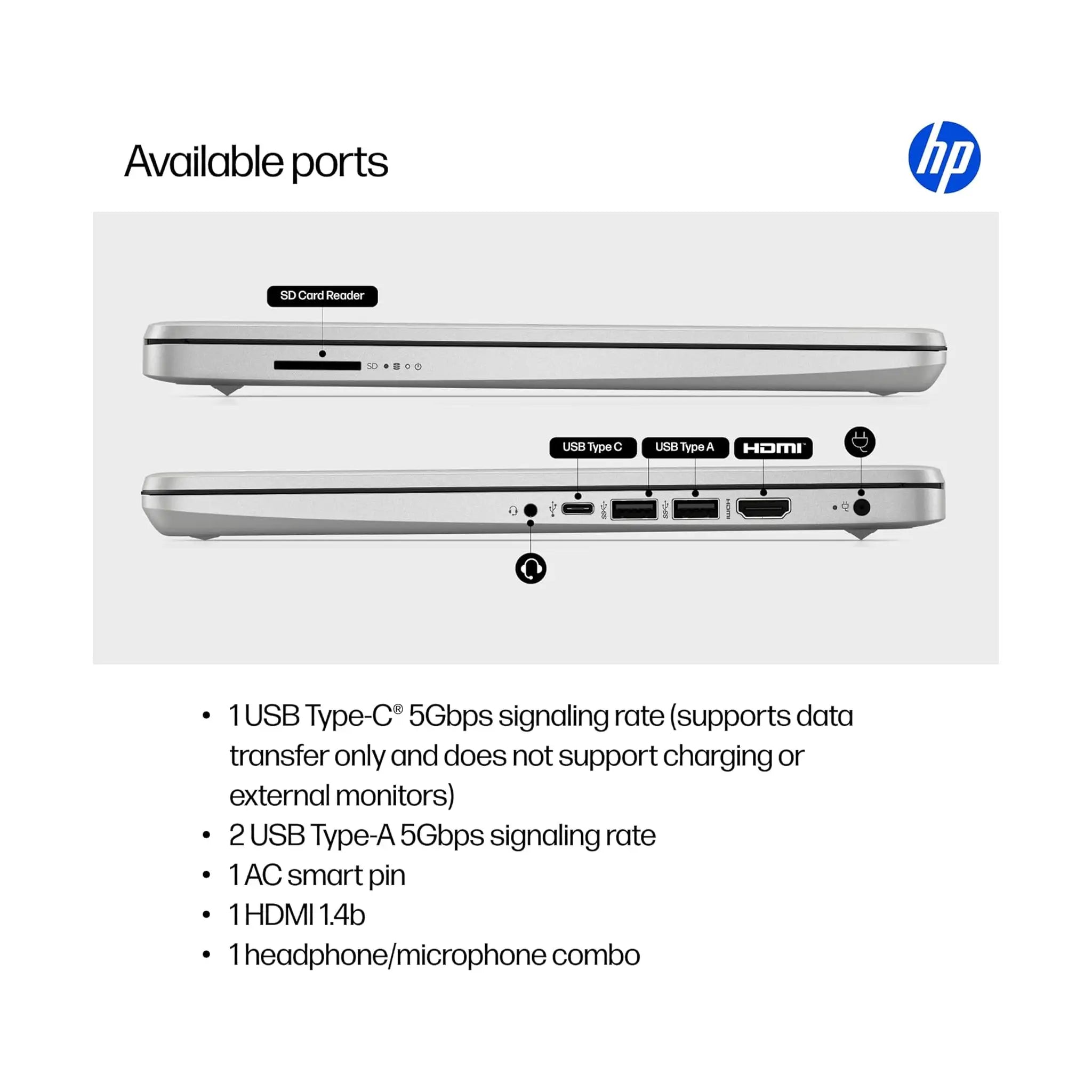 HP 14" (2022) Laptop – HD, Intel Core i3-1215U, 8GB RAM, 256GB SSD, Windows 11 Home S [14-dq5009nr]