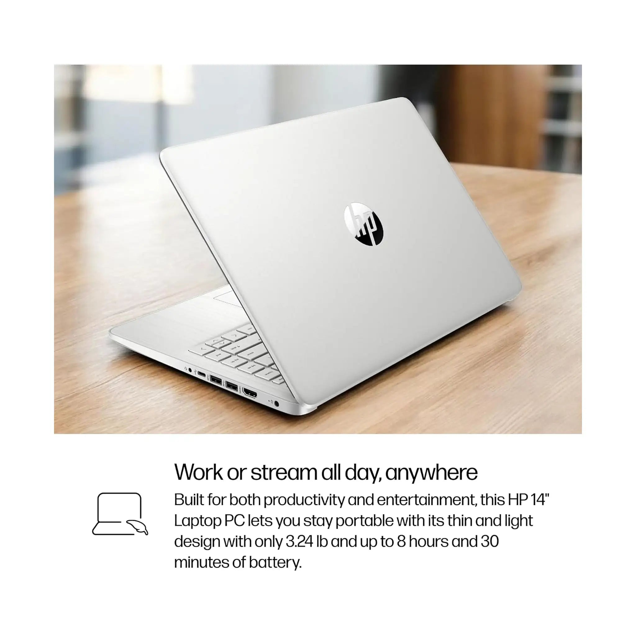 HP 14" (2022) Laptop – HD, Intel Core i3-1215U, 8GB RAM, 256GB SSD, Windows 11 Home S [14-dq5009nr]