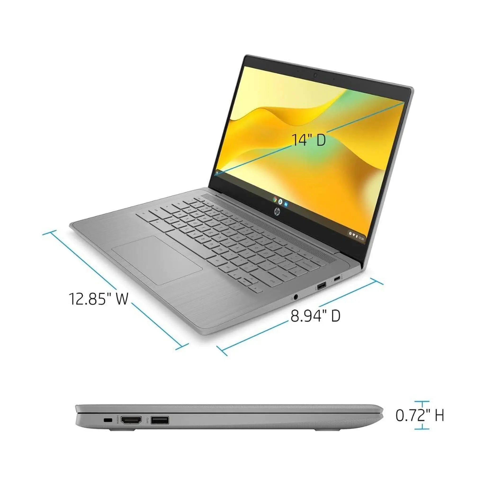 HP 14" Chromebook (2023) – HD, Intel Celeron N4120, 4GB RAM, 64GB eMMC, Chrome OS