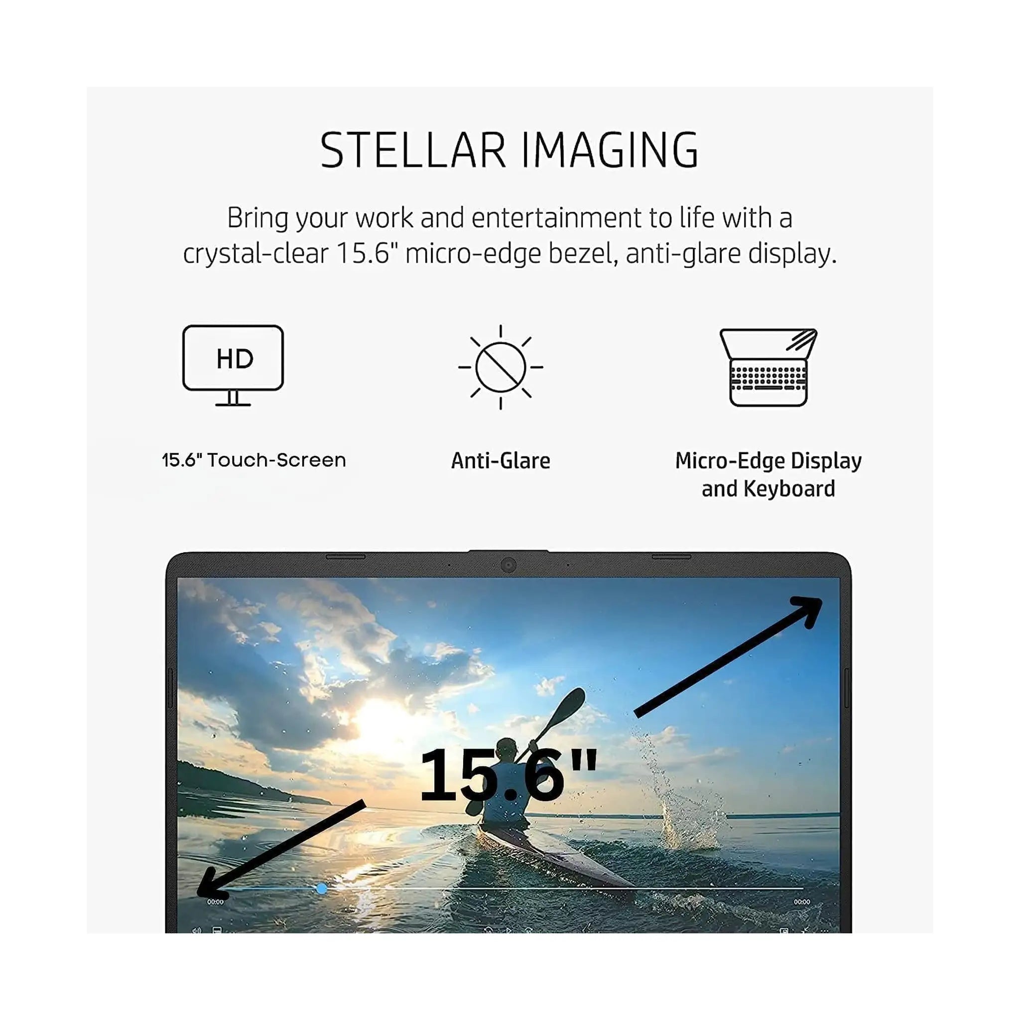HP 15.6" HD Touch Laptop – Intel Core i3-1215U, Windows 11 Home