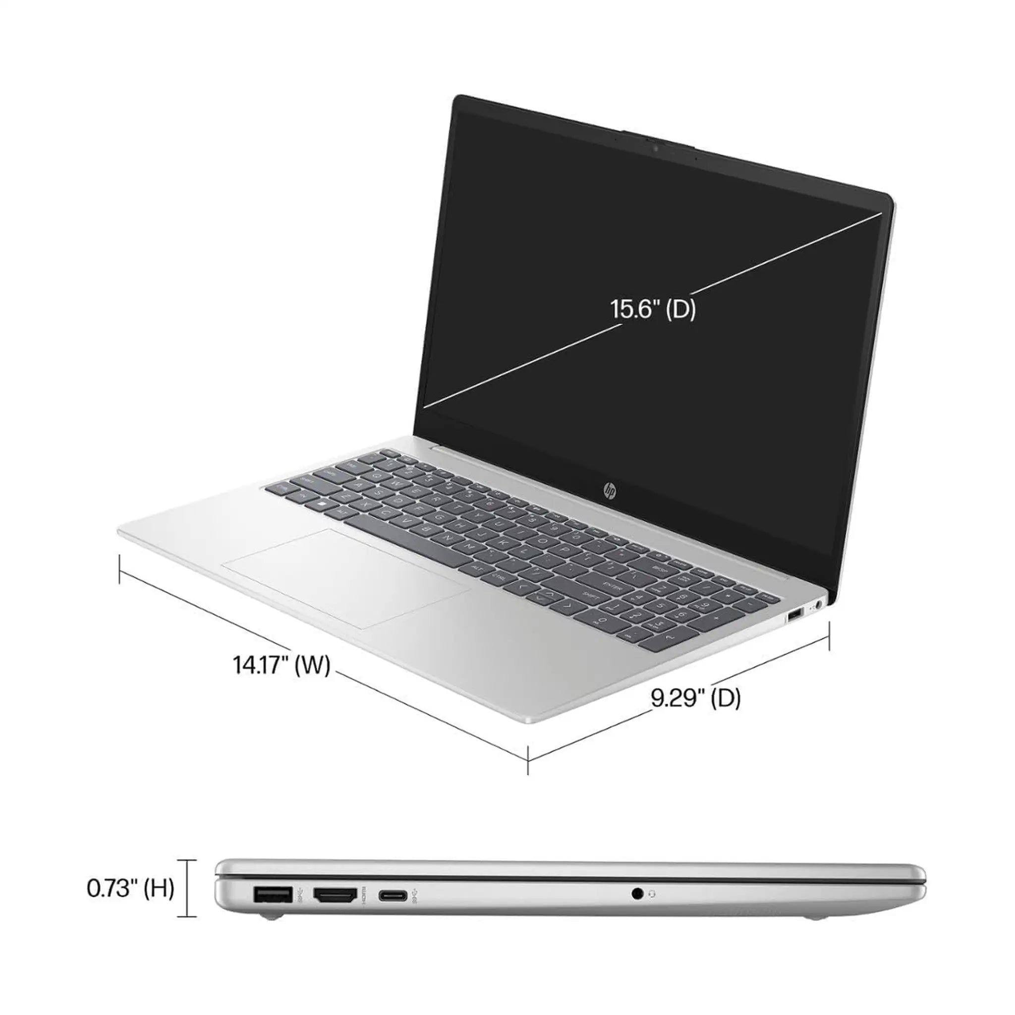 HP 15 Laptop (2023) ‚Äì 15.6" HD TouchScreen, AMD Ryzen 5-7520U, 8GB RAM LPDDR5, 512GB SSD, Windows 11 Home, Natural Silver [15-FC0025DX]