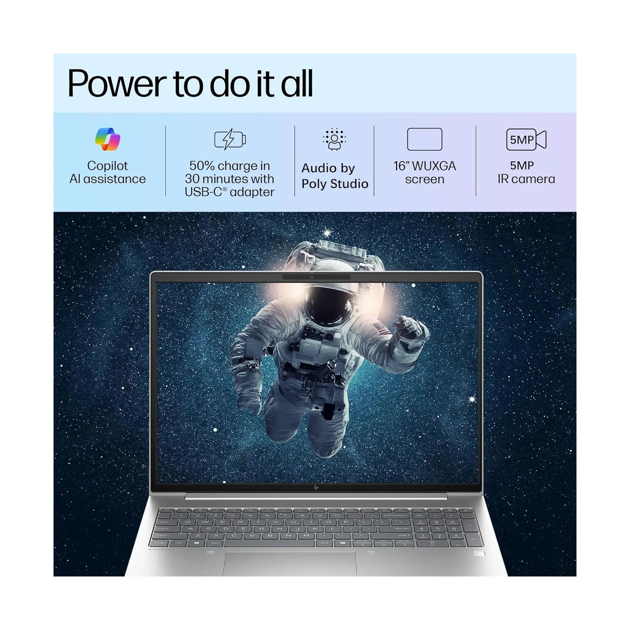 HP EliteBook 6 G1i 16" (2025) Laptop – FHD+, Intel Core Ultra 7 255U, 32GB RAM, 1TB SSD, Windows 11 Pro