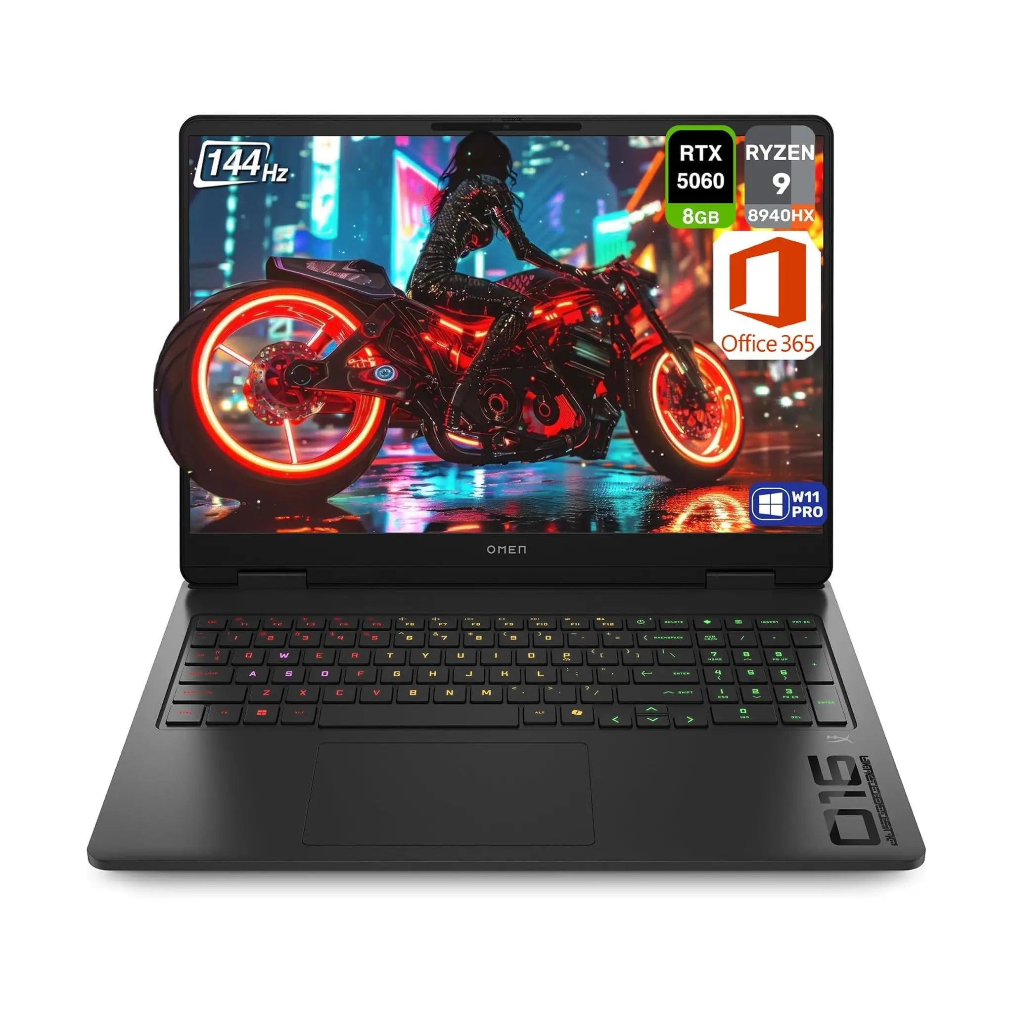 HP OMEN 16 Gaming (2025) Laptop – 16" FHD 144Hz, AMD Ryzen 9 8940HX, RTX 5060, 16GB RAM, 512GB SSD, Windows 11