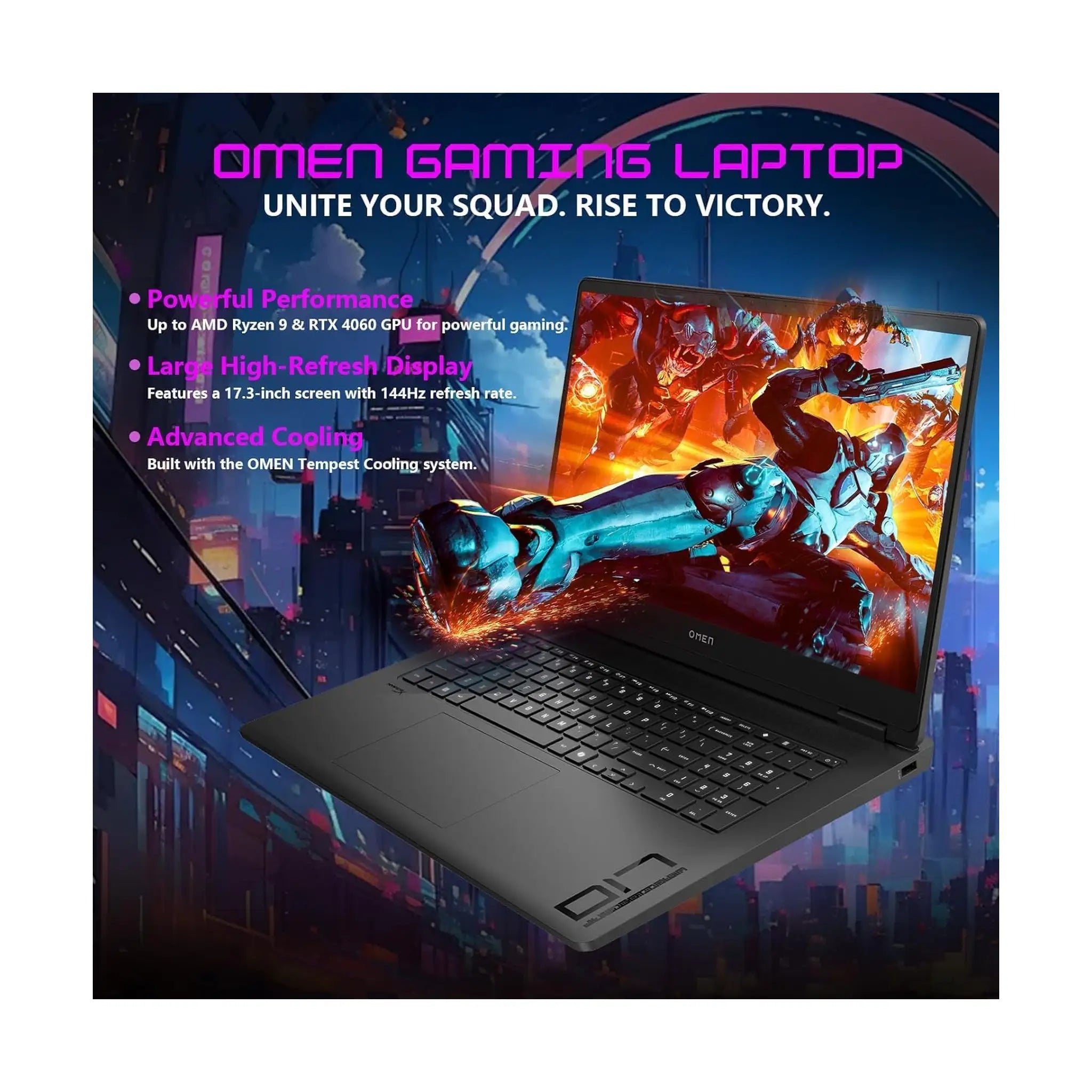 HP OMEN 17.3" Gaming Laptop (2025) – FHD 144Hz, AMD Ryzen AI 9 365, RTX 5060, 32GB RAM, 1TB SSD, Windows 11