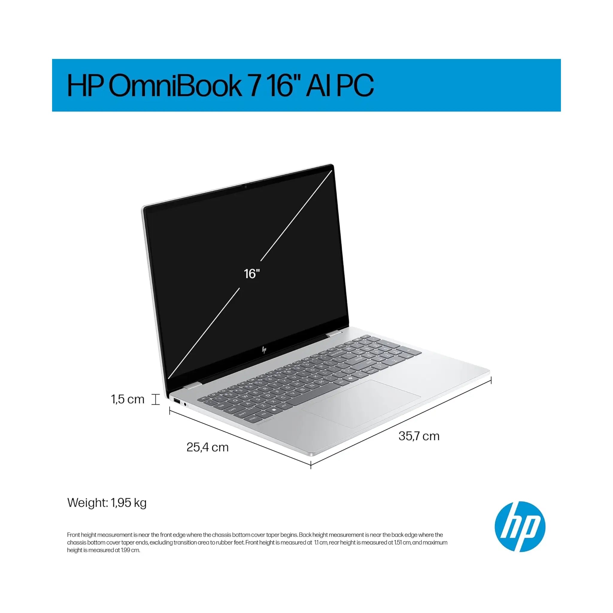 HP OmniBook 7 16-AY0002NE (2025) – 16" WQXGA, Intel Core Ultra 7-255H, 32GB RAM, 1TB SSD, Windows 11