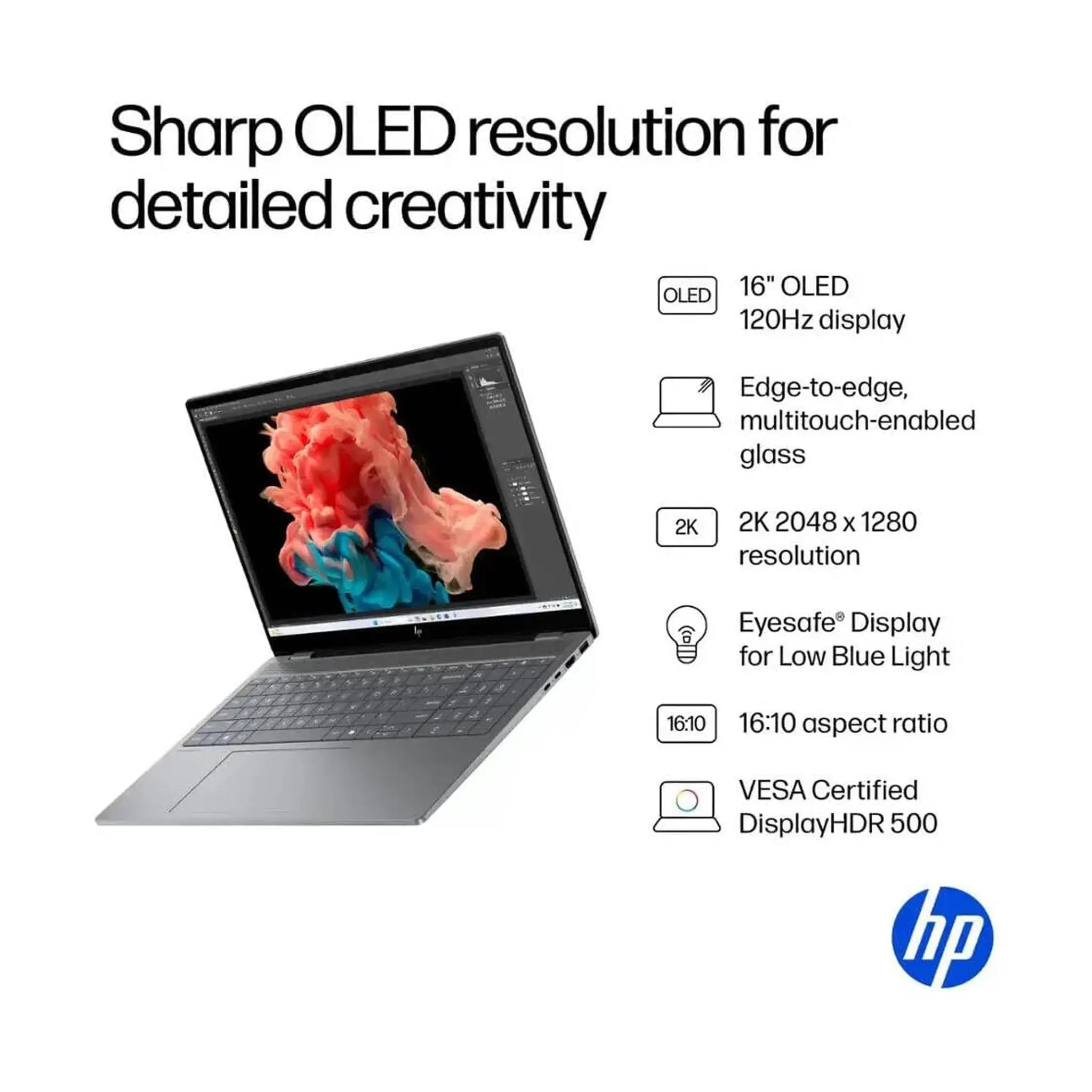 HP OmniBook X 16 Laptop (2025) – 16" 2K OLED Touch, Intel Core Ultra 7 255H, RTX 4050, 32GB RAM, 2TB SSD, Windows 11