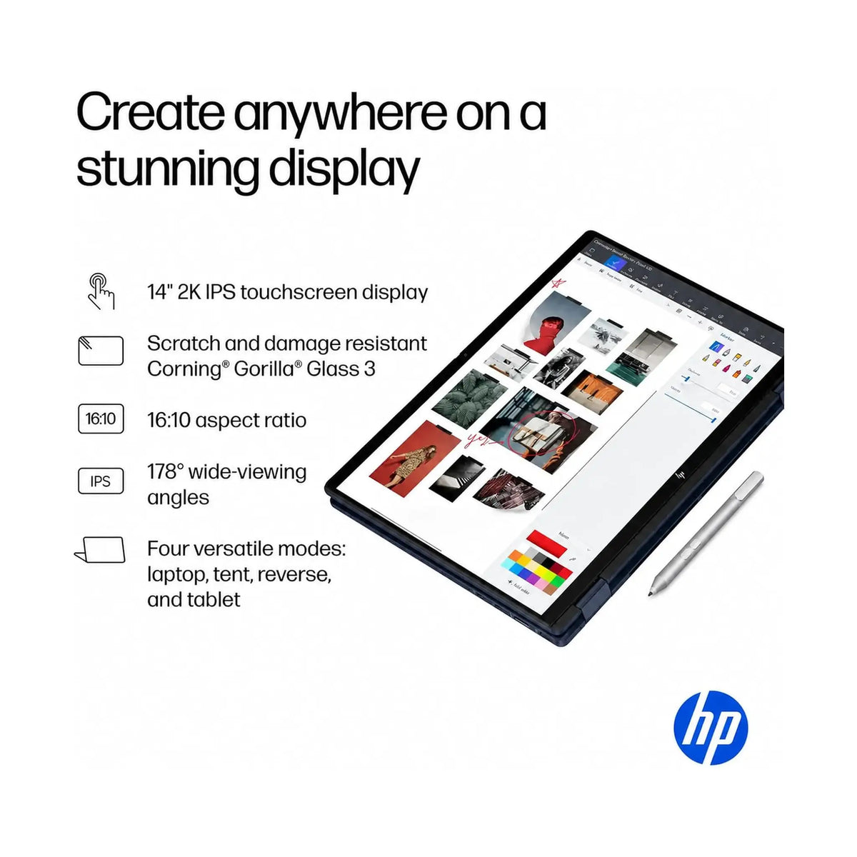 HP OmniBook X Flip 14-fm0013dx 2-in-1 Laptop (2025) – 14" WUXGA IPS Touch, Intel Core Ultra 5 226V, 16GB RAM, Intel Arc 130V Graphics, Windows 11 Home, Atmospheric Blue