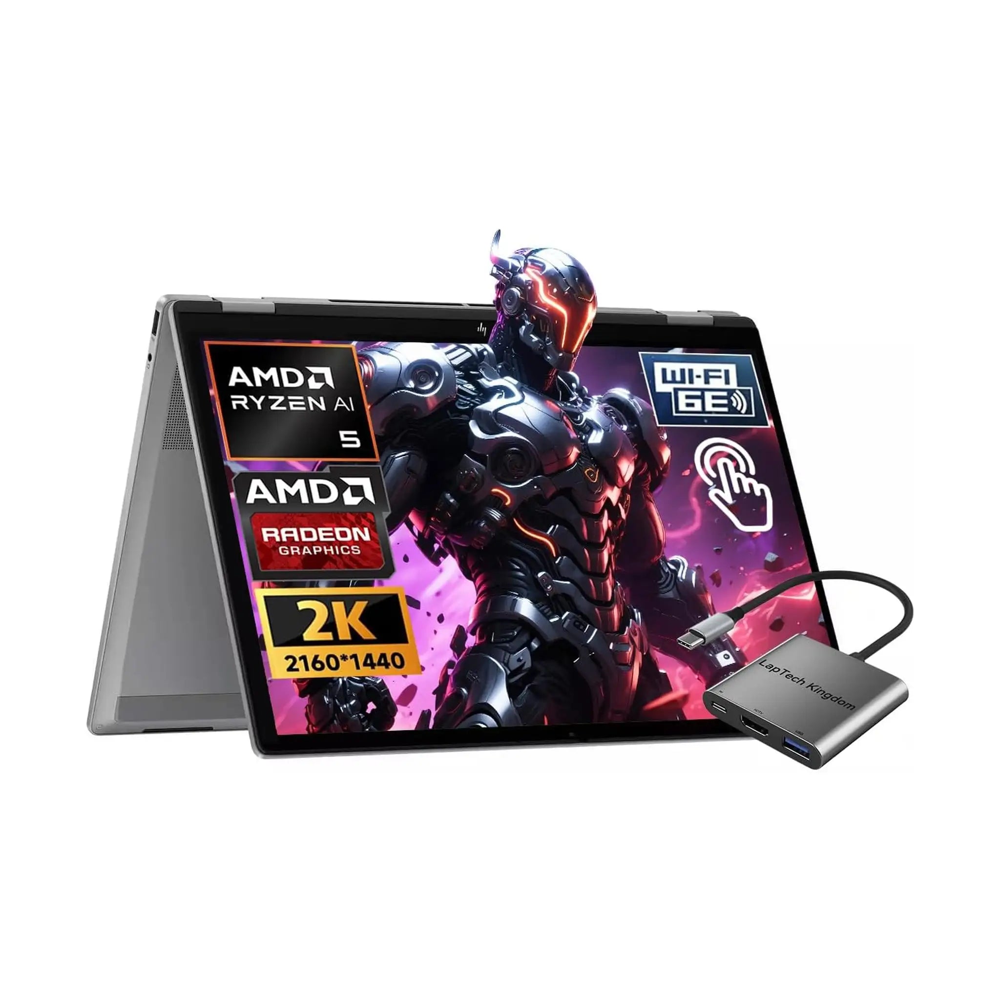 HP OmniBook X Flip 16" 2-in-1 Laptop (2025) – 2K IPS Touch, AMD Ryzen AI 5 340, 16GB RAM, 1TB SSD, Windows 11