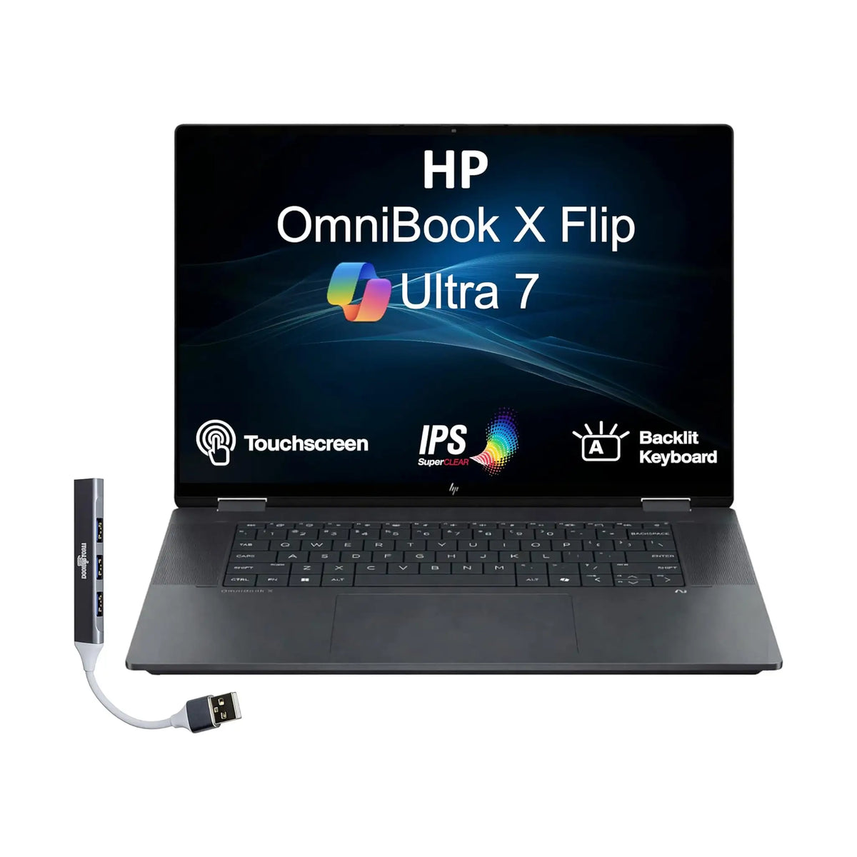 HP OmniBook X Flip 16" Intel 2-in-1 Copilot+ Laptop (2025) – TouchScreen Display, Intel Arc, Windows 11