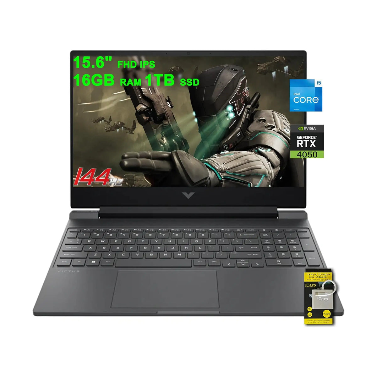HP Victus 15.6" Gaming Laptop (2023) – FHD 144Hz, Intel Core i5-13420H, 16GB RAM, 1TB SSD, RTX 4050, Windows 11