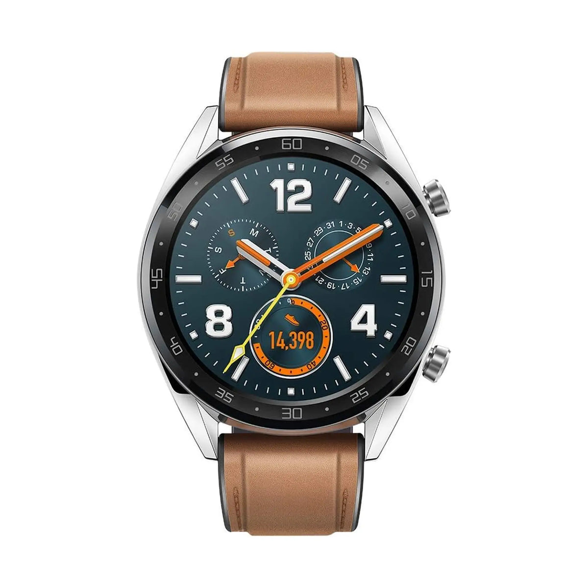 Huawei Watch GT Classic Stainless Steel, Hybrid Strap -  Saddle Brown