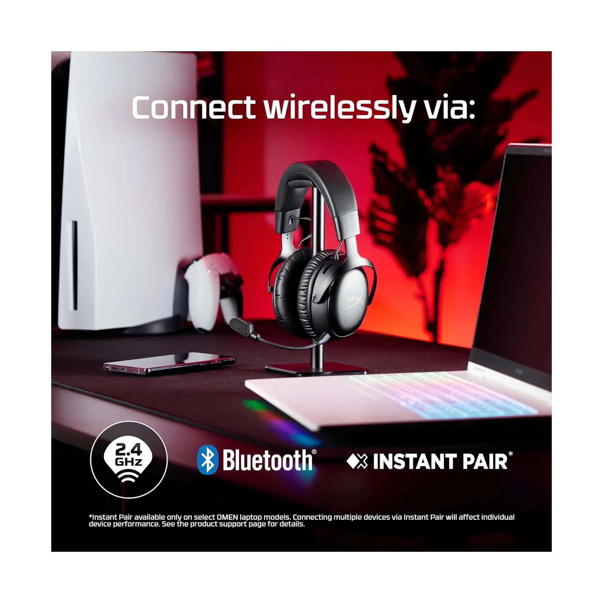 HyperX Cloud III S Wireless Gaming Headset - PC, PS5, PS4, Nintendo Switch, Mac and Mobile - Black-Red