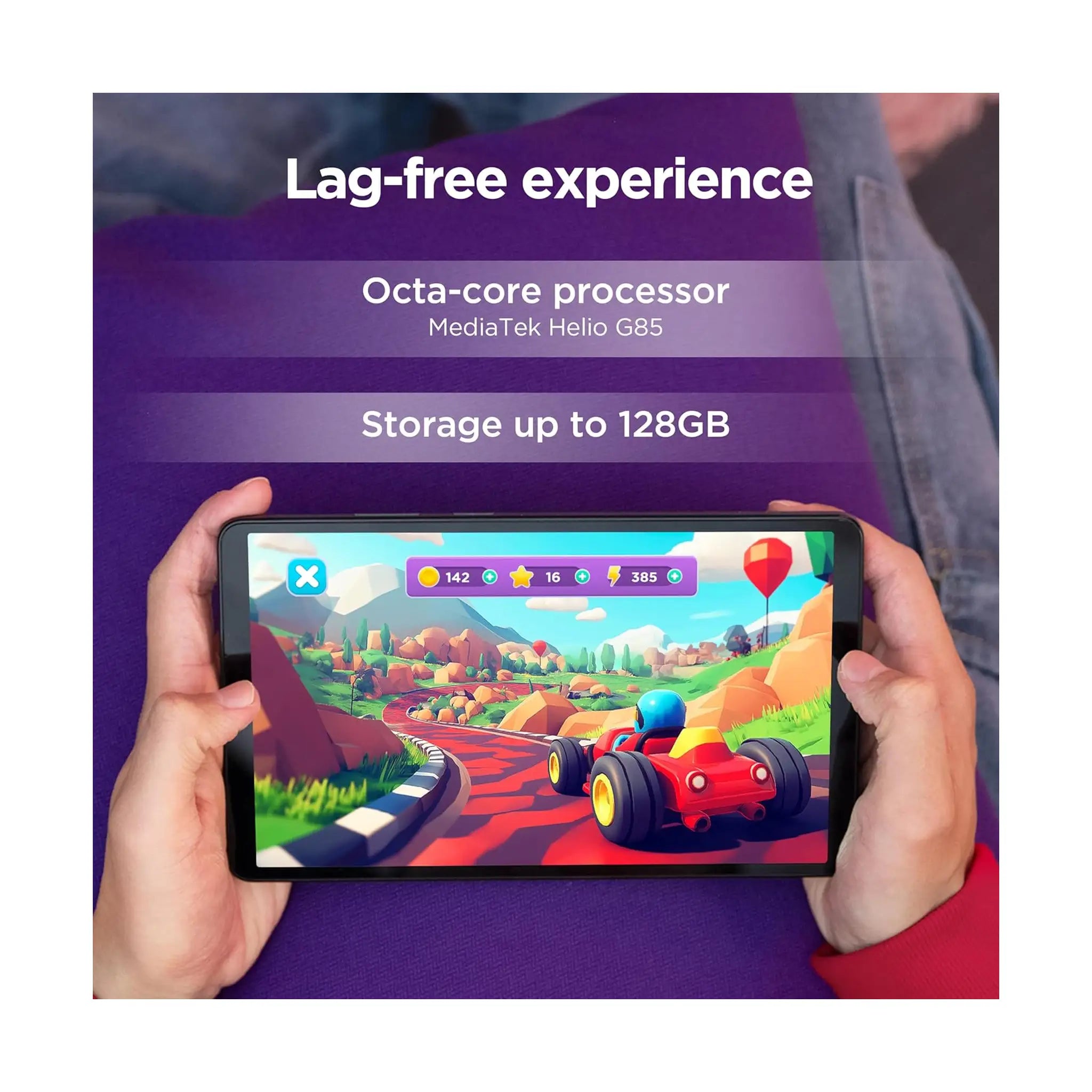 Lenovo Tab One 8.7" Tablet – HD Display, MediaTek Helio G85, 4GB RAM, 64–128GB Storage, 4G LTE, Android 14