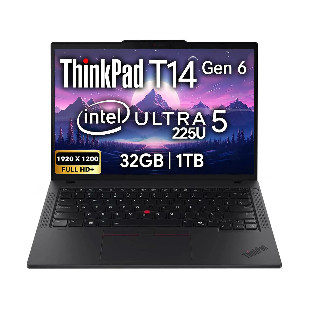 Lenovo ThinkPad T14 Gen 6 Laptop (2025) – 14" WUXGA IPS, Intel Core Ultra 5 225U, 32GB RAM, 1TB SSD, Windows 11 Pro, Black