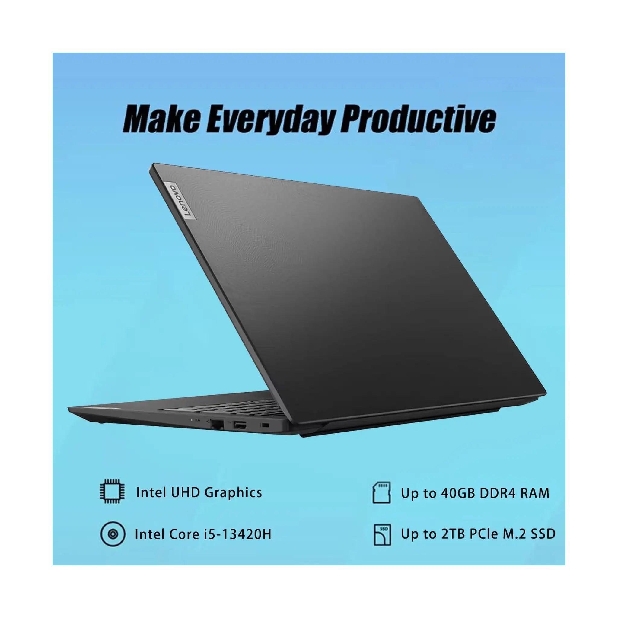 Lenovo V15 Gen 4 15.6" FHD Business Laptop – Intel Core i5-13420H, Windows 11 Pro, Black