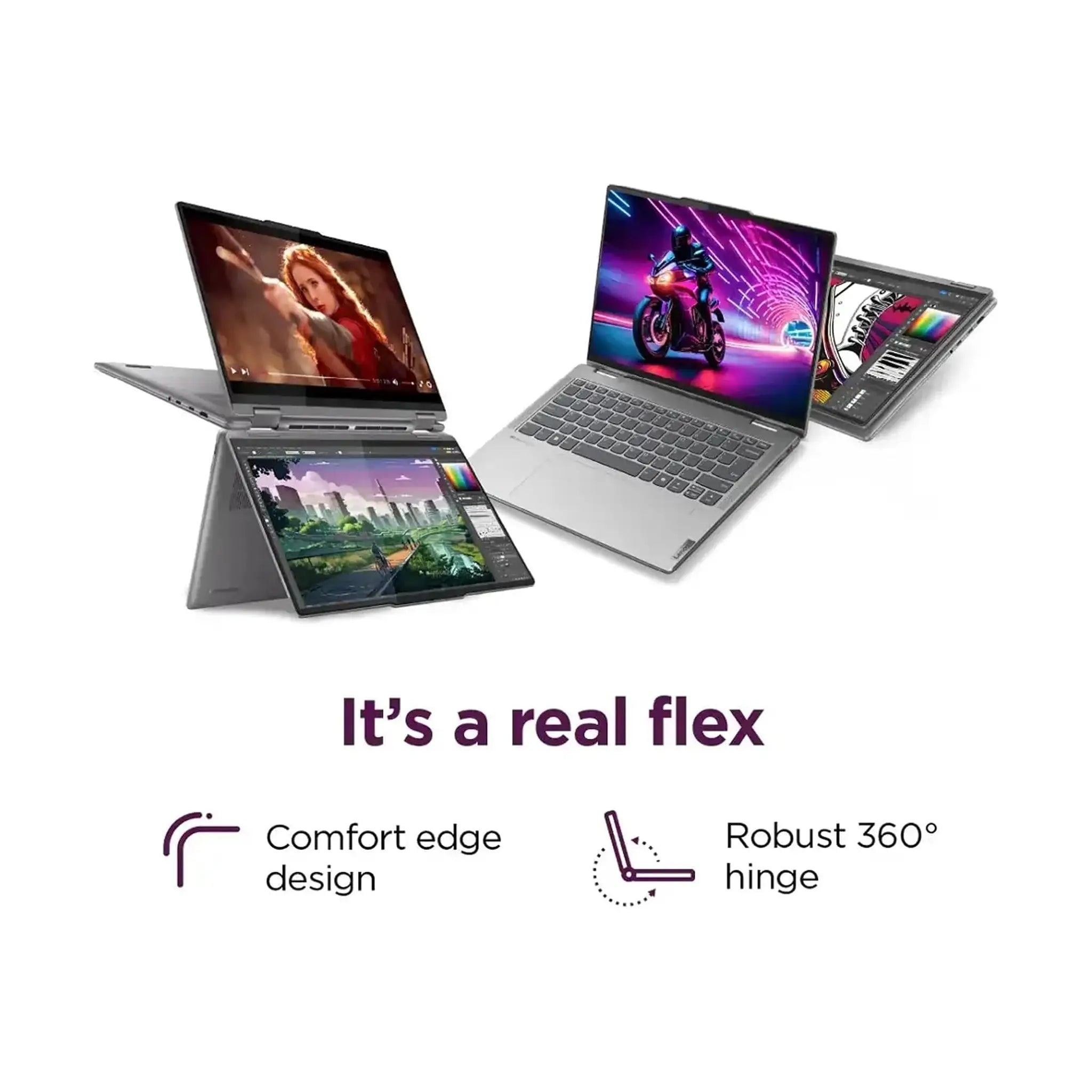 Lenovo Yoga 7 14" 2-in-1 Laptop (2024) – Ryzen AI 5 864HS, WUXGA Touchscreen, 8GB RAM, 521GB SSD