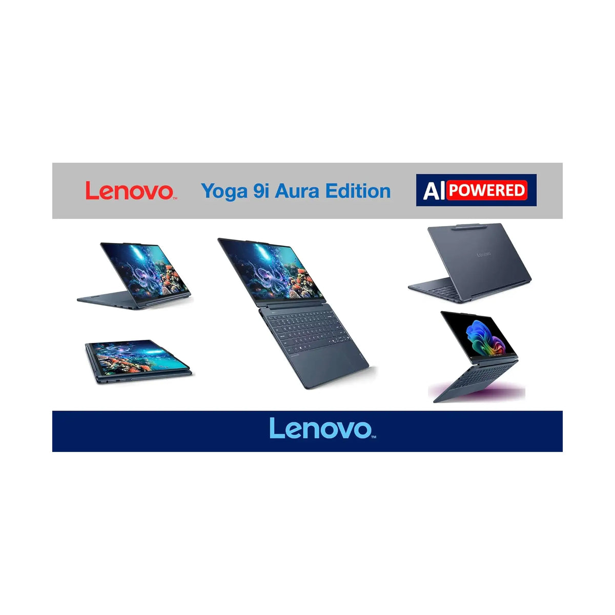 Lenovo Yoga 9i Aura Edition 2-in-1 Laptop (2025) – 14" 2.8K OLED Touch, Intel Core Ultra 7 258V, 32GB RAM, 1TB SSD, Windows 11 Pro