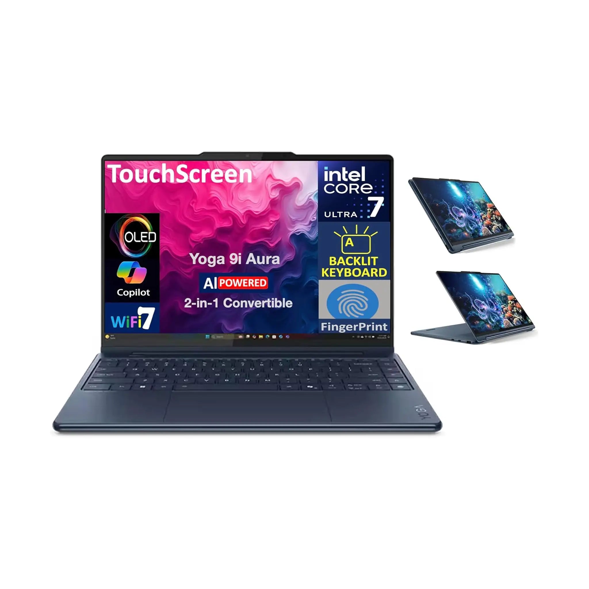 Lenovo Yoga 9i Aura Edition 2-in-1 Laptop (2025) – 14" 2.8K OLED Touch, Intel Core Ultra 7 258V, 32GB RAM, 1TB SSD, Windows 11 Pro