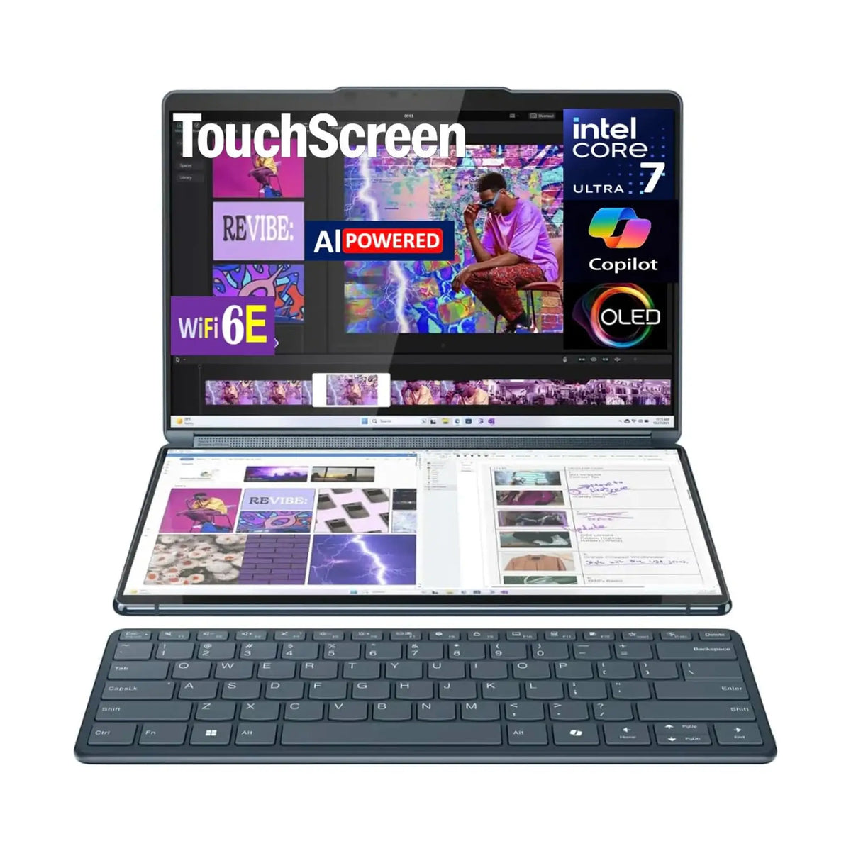 Lenovo Yoga Book 9i 2-in-1 Laptop (2024) – 13.3" OLED 2.8K Touch, Intel Core Ultra 7 155U, 16GB RAM, 1TB SSD, Windows 11 Home