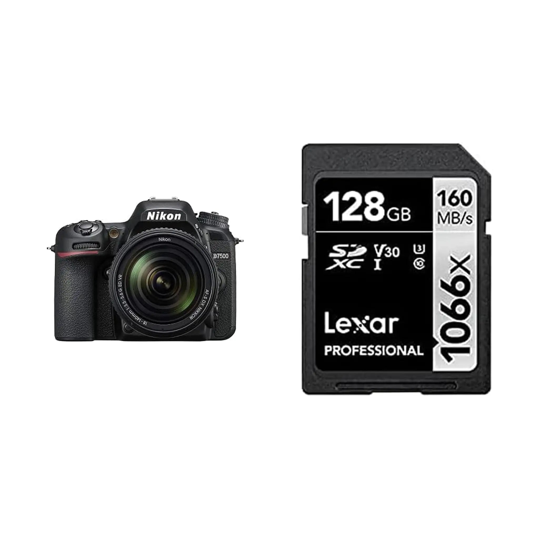 #Bundle Option_ + Af-S 18-140mm f/3.5-5.6G ED VR Lens & Lexar SDXC Card 128GB Professional 1066X UHS-I V30 U3