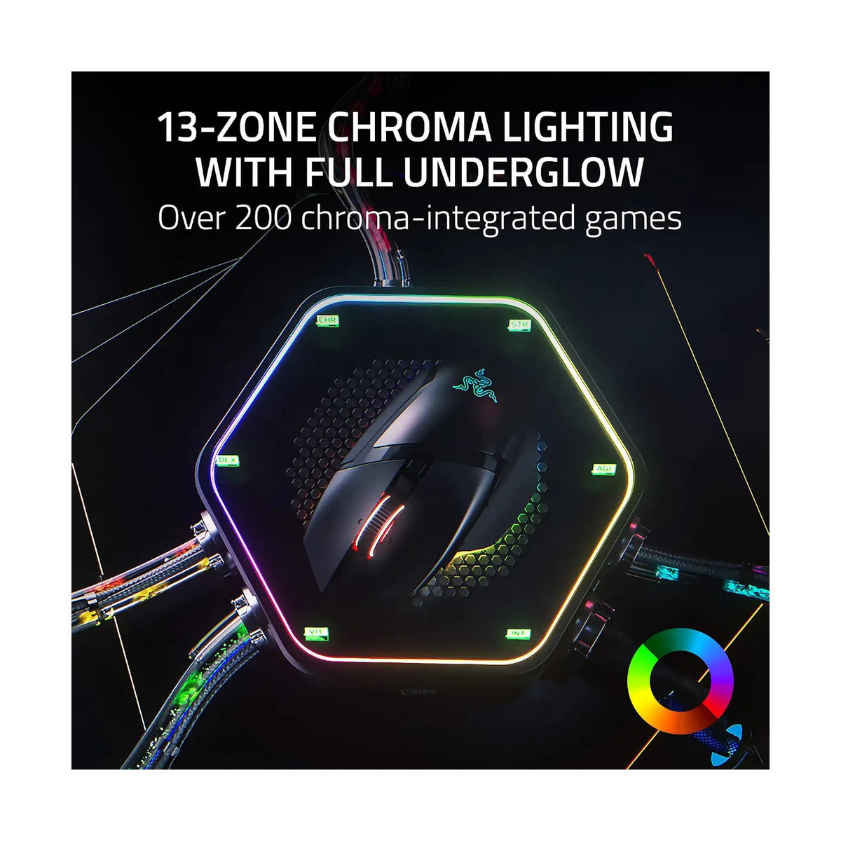 Razer Basilisk V3 Pro Wireless Gaming Mouse – 30K DPI Optical Sensor, HyperScroll Tilt Wheel, 13-Zone Chroma RGB, 3 Connection Modes, Black