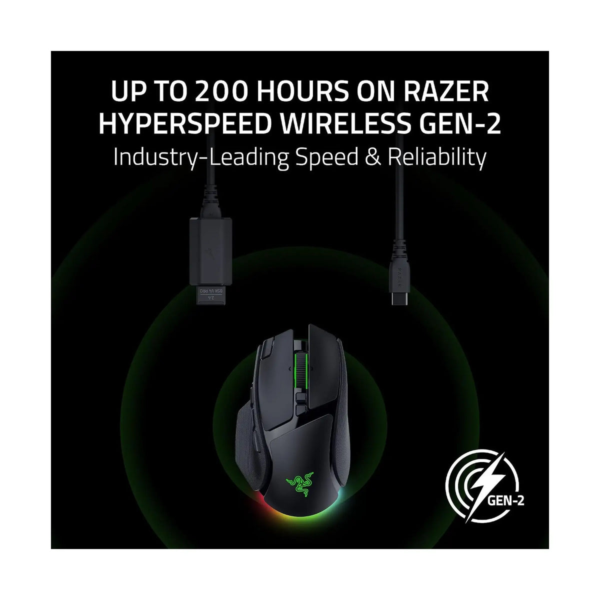 Razer Basilisk V4 Pro Wireless Gaming Mouse – Focus Pro 50K Optical Sensor, 8K Hz Wireless, Up to 200 Hr Battery, Black