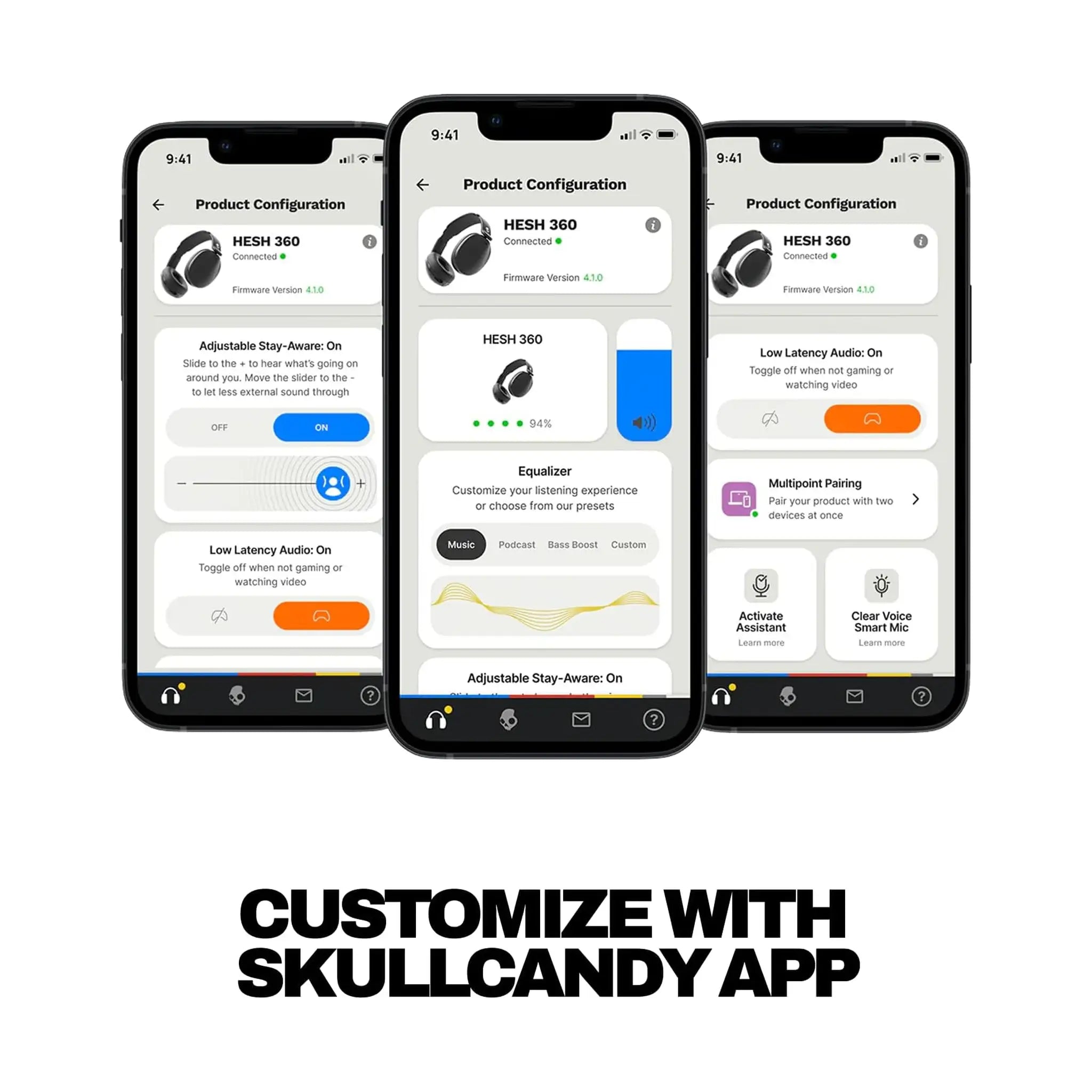 Skullcandy Hesh 360 Wireless Over-Ear Headphones – Bluetooth, Noise Isolating, Flat-Folding Design