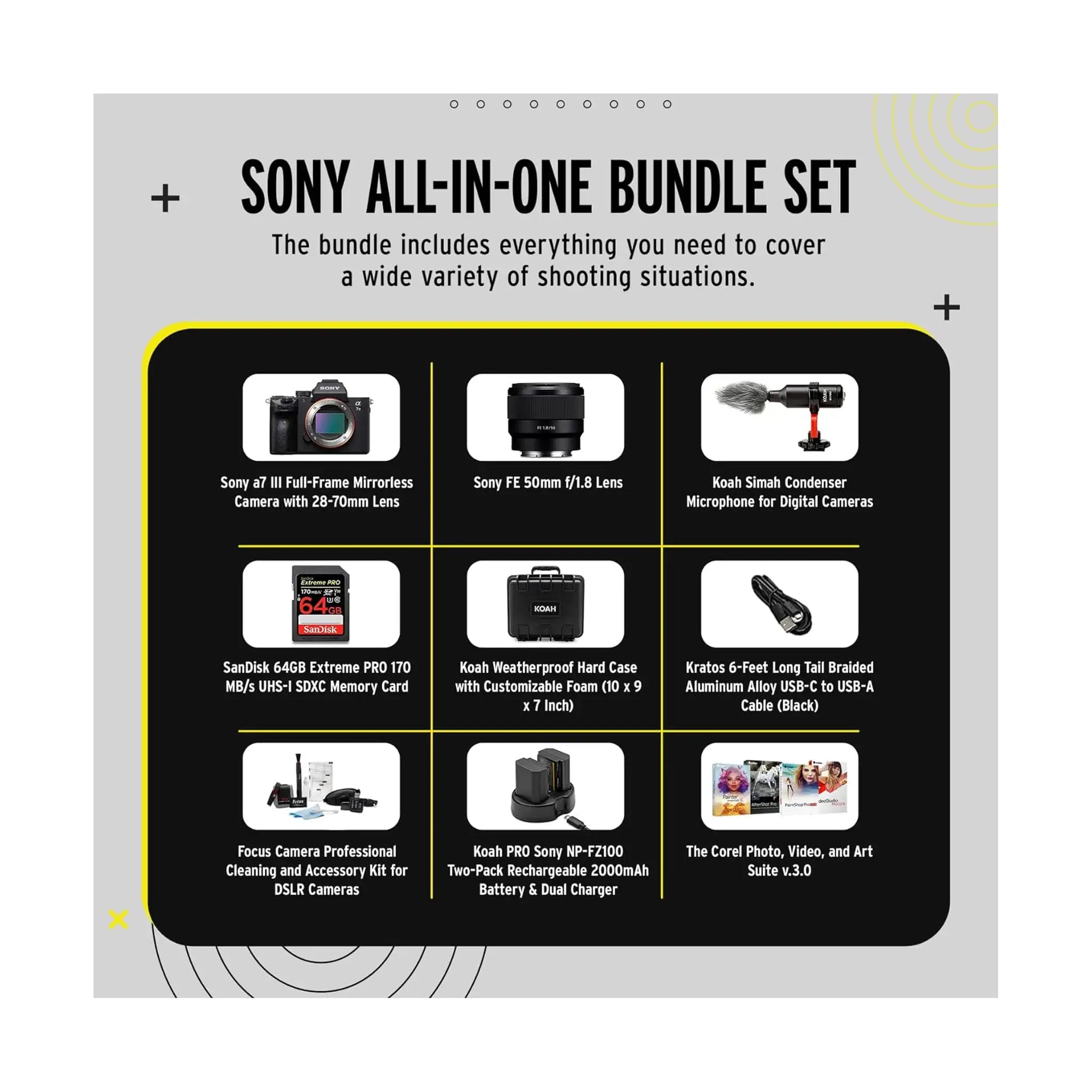 #Bundle Option_28-70mm Lens Bundle + Accessories (Lens, Microphone, Memory Card, Case, Cable, Battery, Dual Charger, Art Suite)