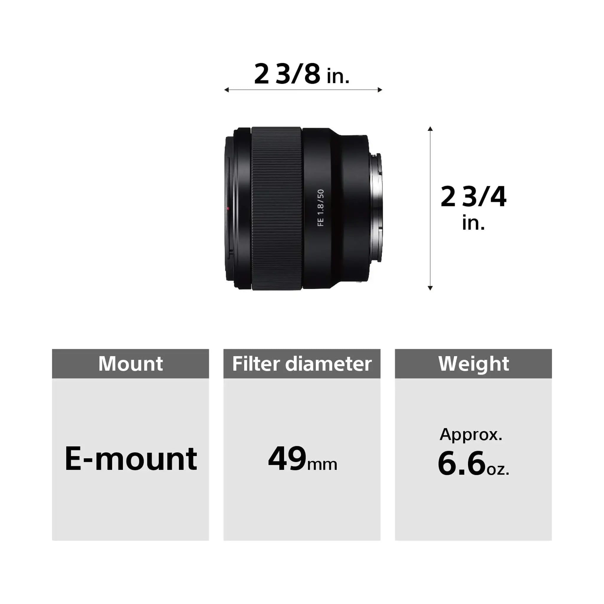 Sony FE 50mm F1.8 Standard Lens (SEL50F18F/2)