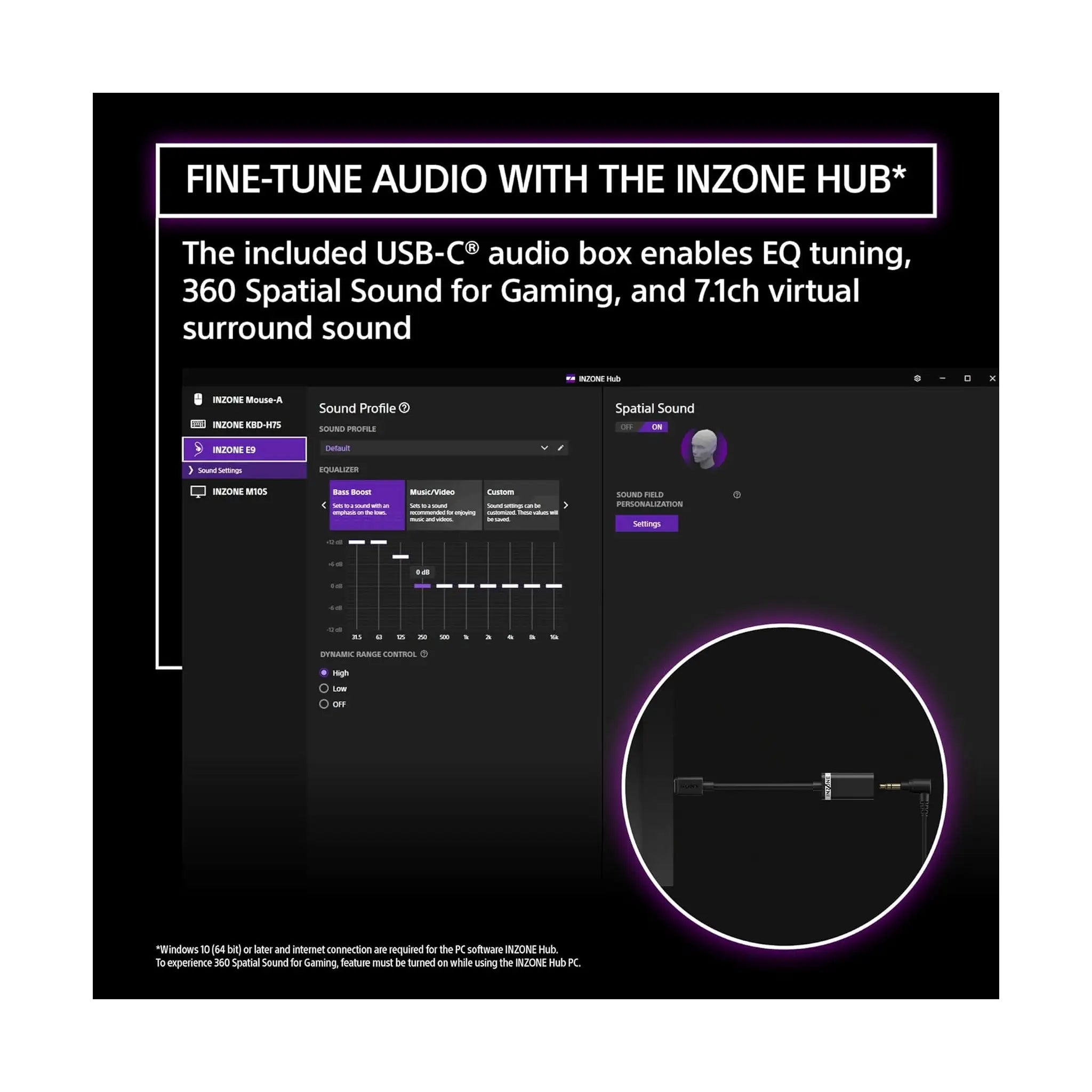 Sony INZONE E9 Wired In-Ear Gaming Monitor – FPS-Tuned, Sound Isolating, 360 Spatial Sound