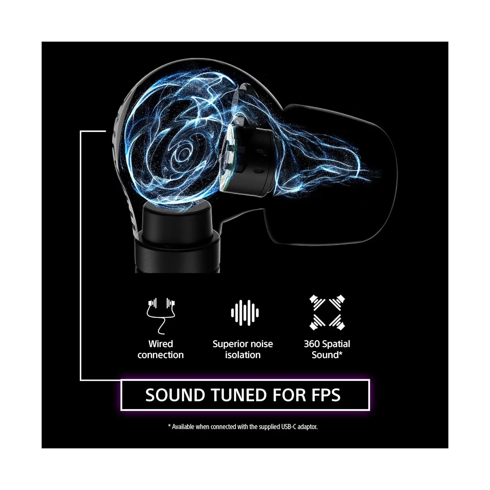 Sony INZONE E9 Wired In-Ear Gaming Monitor – FPS-Tuned, Sound Isolating, 360 Spatial Sound