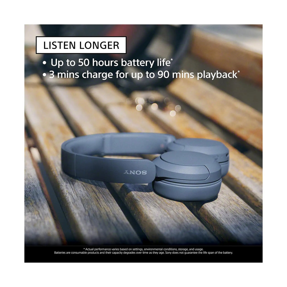Sony WH-CH520 Wireless On-Ear Headphones – Multipoint, up to 50 Hours Battery