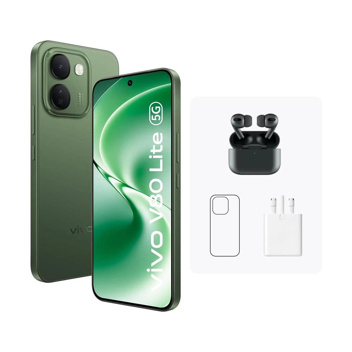 vivo V80 Lite 5G – 6.7" 1.5K 120Hz AMOLED, 8GB RAM, 128GB, 50MP Camera, 10000mAh, IP68/IP69