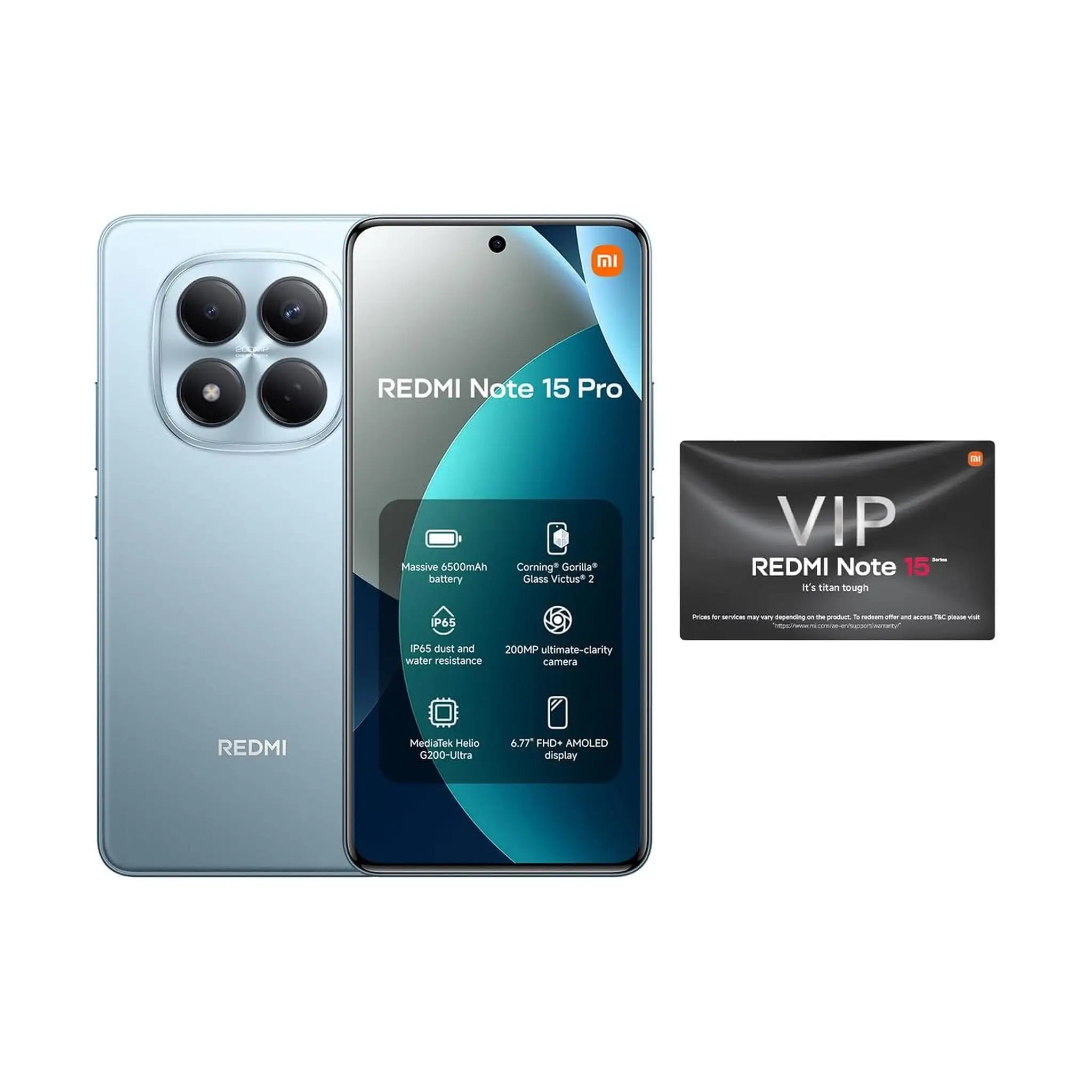 Xiaomi Redmi Note 15 Pro Smartphone – 8GB RAM, 256GB Storage, 6.77" FHD+ AMOLED Display, 6500mAh Battery