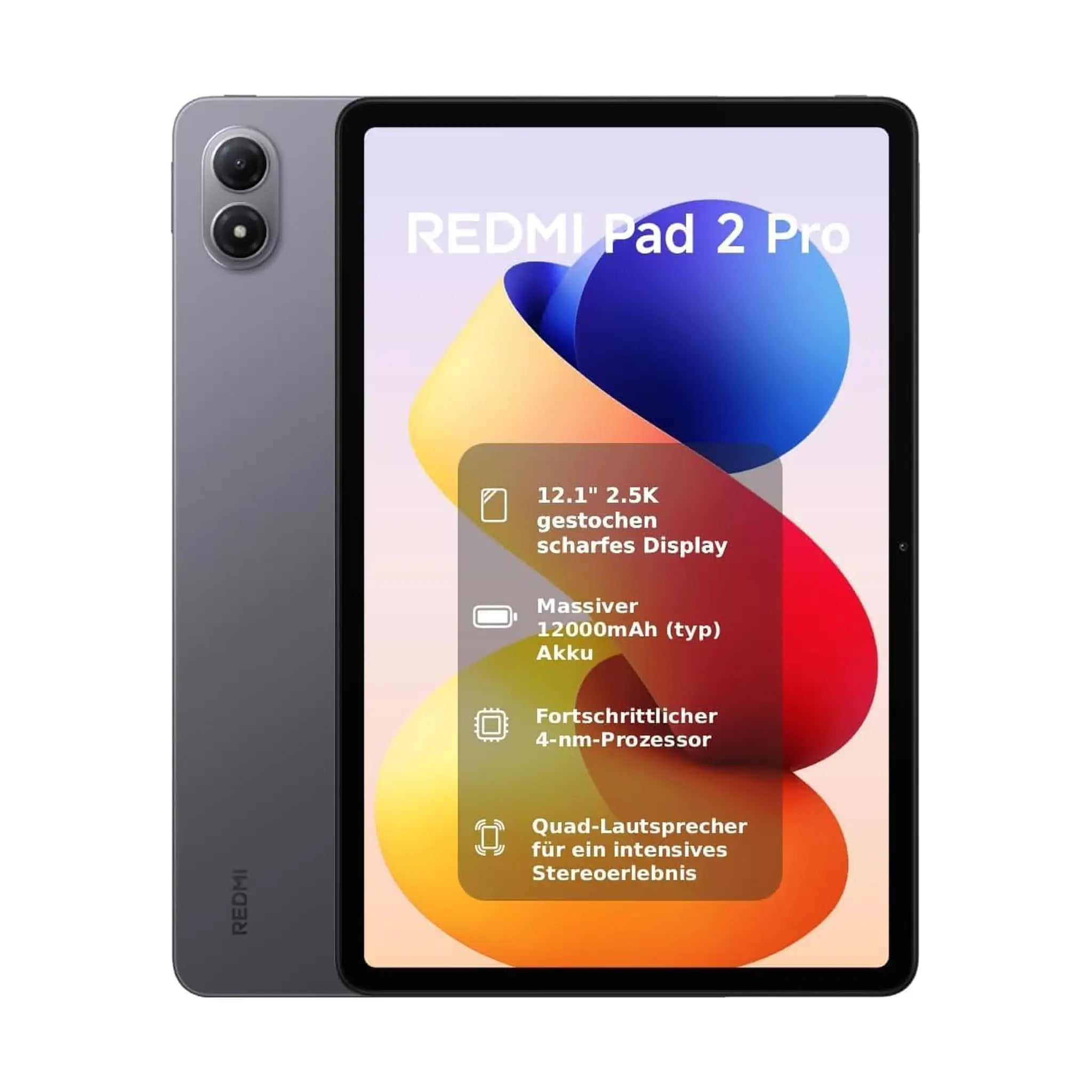 Xiaomi Redmi Pad 2 Pro Tablet – 12.1" 2.5K 120Hz Display, 8GB RAM, 256GB Storage, 12000mAh Battery, Wi‑Fi, Graphite Grey